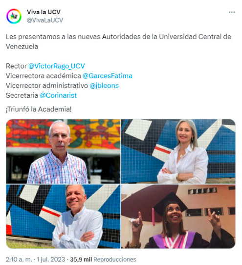 La UCV ya tiene nuevas autoridades: Víctor Rago ganó el rectorado ...