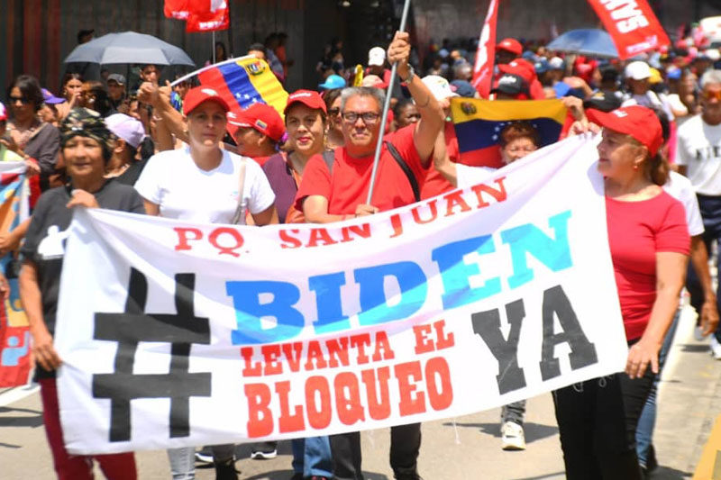 Clase Obrera revolucionaria se movilizó en Caracas para rechazar contundentemente medidas coercitivas unilaterales de los gringos...