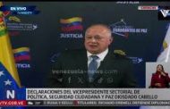 Vea la Rueda de Prensa del Vicepresidente Sectorial de Política, Seguridad Ciudadana y Paz y Ministro Diosdado Cabello Rondón