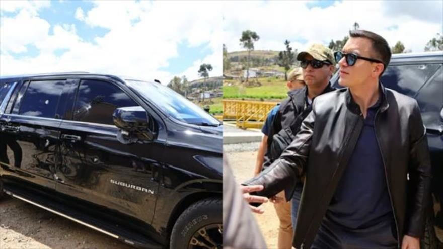 Atacan el convoy presidencial de la putica Daniel Noboa, en medio del paro nacional...